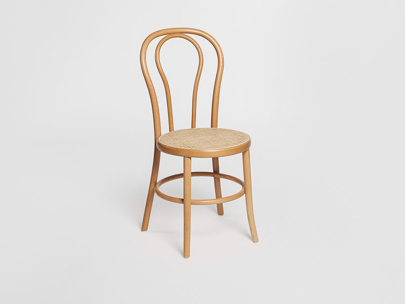 Medinė Bentwood su rotango sėdyne